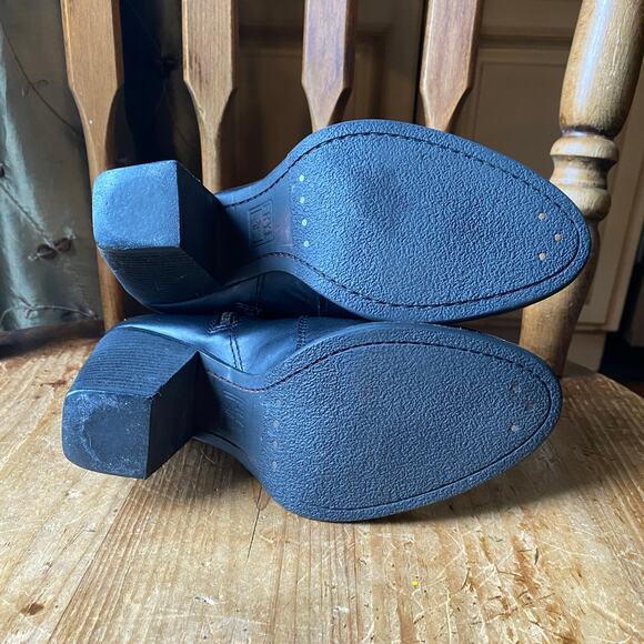 FRYE PATTY RIDING Boot Women’s US 8.5B Buckle Block Heel Leather Side Zip - Picture 3 of 7